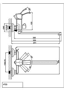 Смеситель для ванны D&K Rhein Bach DA1473301 купить в интернет-магазине сантехники Sanbest