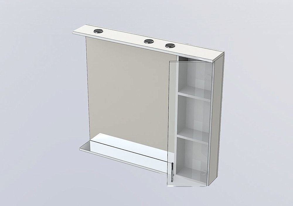 Зеркало со шкафом Aquanet Донна 100 светлый дуб в ванную от интернет-магазине сантехники Sanbest