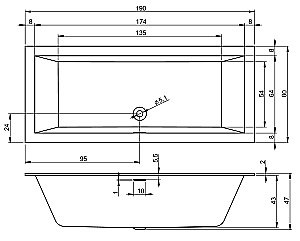 Акриловая ванна Riho Rethink Cubic 190х80 B108001005 белая купить в интернет-магазине Sanbest