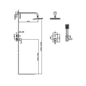 Душевая система Caprigo Diamante 50-215 золото купить в интернет-магазине сантехники Sanbest