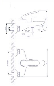 Смеситель для ванны Rush Island IS6535-44 купить в интернет-магазине сантехники Sanbest