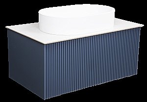 Тумба с раковиной LA FENICE TERRA Blu Grigio 80 синяя/столешница белая для ванной в интернет-магазине Sanbest