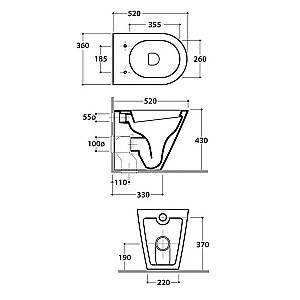 Унитаз приставной GLOBO Forty3 FO002.BI купить в интернет-магазине Sanbest