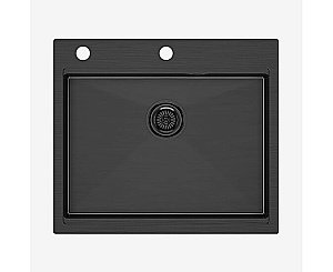 Кухонная мойка Paulmark KRONER-PRO 59 PM705951-GM вороненая сталь купить в интернет-магазине сантехники Sanbest