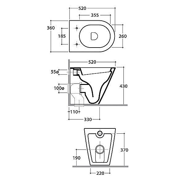 Унитаз приставной GLOBO Forty3 FO002.BI купить в интернет-магазине Sanbest