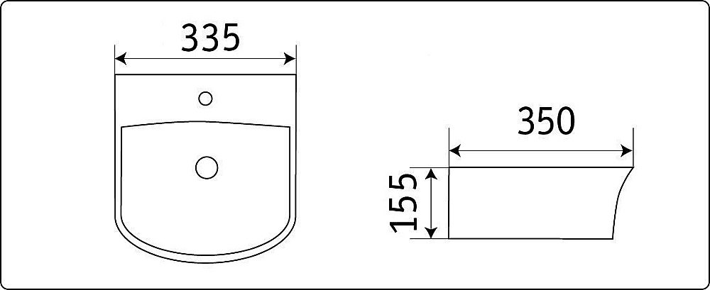 Раковина Ceramalux N 33,5 78369 белая купить в интернет-магазине Sanbest