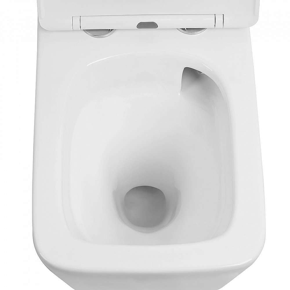Унитаз подвесной Abber Rechteck AC1201T смыв торнадо, с крышкой микролифт, безободковый, белый купить в интернет-магазине Sanbest
