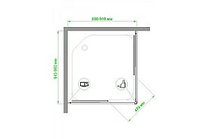 Душевой уголок Royal Bath RB9095HPD-C-BL 90х95 матовый купить в интернет-магазине Sanbest