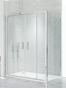 Душевой уголок NEW TRENDY NEW CORRINA D-0186A/D-0079B 170x90 стекло прозрачное/профиль хром купить в интернет-магазине Sanbest