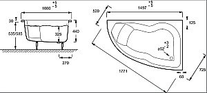 Ванна Jacob Delafon MICROMEGA DUO RU 150x100 купить в интернет-магазине Sanbest