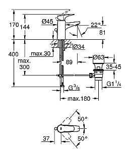 Смеситель для раковины Grohe BauFlow 23751000 купить в интернет-магазине сантехники Sanbest