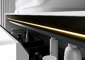 Тумба с раковиной Allen Brau Activity 100 1.34006.WM белая матовая/черный брашированный для ванной в интернет-магазине Sanbest