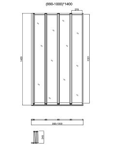 Шторка для ванны Vincea VSB-31100CL 100х140 стекло прозрачное/профиль хром купить в интернет-магазине Sanbest