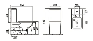 Унитаз напольный CeramaLux 2170AXMB черный матовый, безободковый, с бачком, с крышкой микролифт купить в интернет-магазине Sanbest