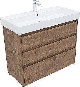 Тумба с раковиной Aquanet Nova Lite 302480 100 дуб рустикальный для ванной в интернет-магазине Sanbest