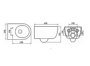 Унитаз подвесной с инсталляцией BERGES NOVUM 043309 белый/кнопка белая купить в интернет-магазине Sanbest