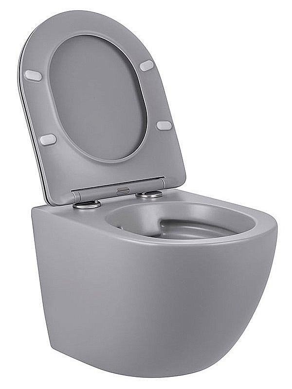 Унитаз подвесной Vincea Globo VT1-14SMG безободковый, с крышкой микролифт, серый матовый купить в интернет-магазине Sanbest