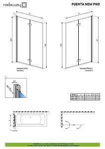 Шторка для ванны Radaway Fuenta New PND 120 купить в интернет-магазине Sanbest