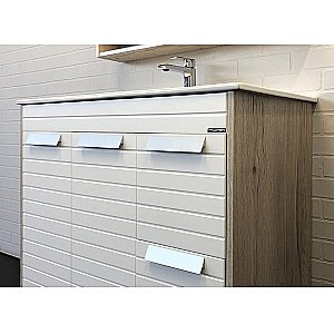 Тумба с раковиной Comforty Клеон 00-00004757 90Н белый/дуб дымчатый для ванной в интернет-магазине Sanbest