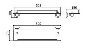 Полка CeramaLux Bianco 52011 хром купить в интернет-магазине сантехники Sanbest