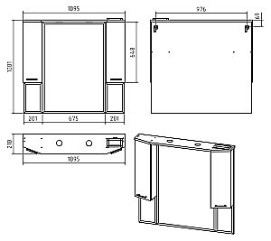 Зеркало со шкафом Misty Терра 110 П-Тер02110-0501 серый в ванную от интернет-магазине сантехники Sanbest