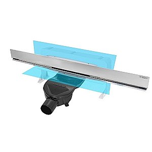 Душевой лоток боковой Berges Wall 60 090156 матовый хром купить в интернет-магазине Sanbest