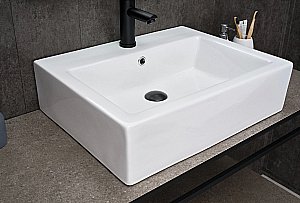 Раковина накладная Gid Geometrico 57 N9157 51216 белая купить в интернет-магазине Sanbest