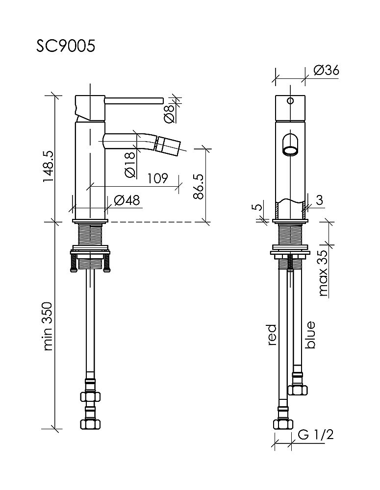 Смеситель для биде Sancos Etna SC9005CH хром купить в интернет-магазине сантехники Sanbest
