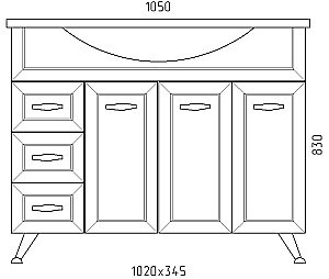 Тумба с раковиной Rush Fiji 105 FIS181105W белая для ванной в интернет-магазине Sanbest