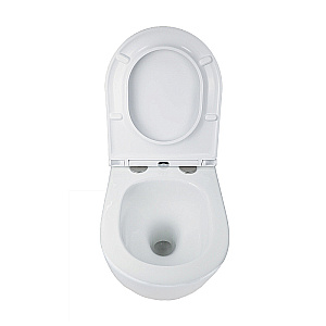 Унитаз подвесной Azario ADAGIO AZ-5177T-WHT белый, безободковый, с крышкой микролифт, слив торнадо купить в интернет-магазине Sanbest