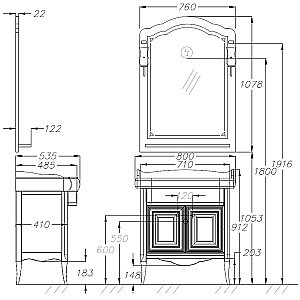 Тумба с раковиной Опадирис Лоренцо 80 белая матовая для ванной в интернет-магазине Sanbest