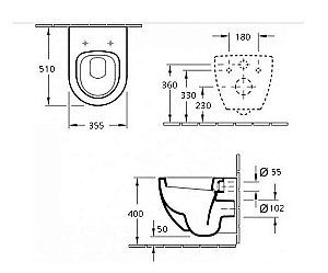 Унитаз подвесной Esbano AZUL ESUPAZULBM безободковый, с крышкой микролифт, матовый  черный купить в интернет-магазине Sanbest