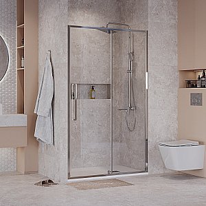 Душевая дверь Niagara Nova NG-66-11A 110 стекло прозрачное/профиль хром купить в интернет-магазине Sanbest