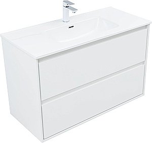 Тумба с раковиной Aquanet Милан 336370/330426 100 белый глянец для ванной в интернет-магазине Sanbest