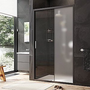 Душевая дверь AM.PM GEM W90G 120 прозрачная-матовая/черный купить в интернет-магазине Sanbest