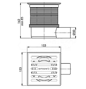 Душевой трап Pestan Bettoserb 14702509 хром купить в интернет-магазине Sanbest