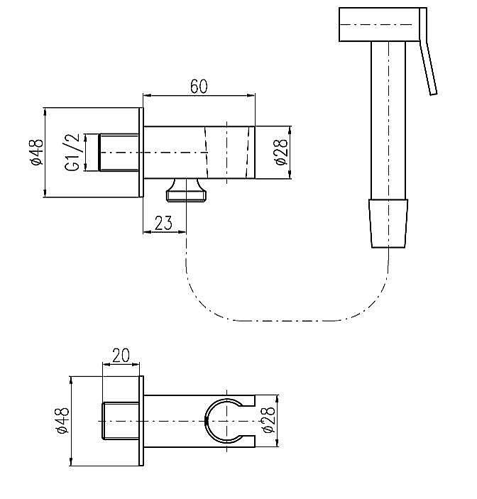 Гигиенический душ Rav-Slezak SK0054/1 хром купить в интернет-магазине сантехники Sanbest