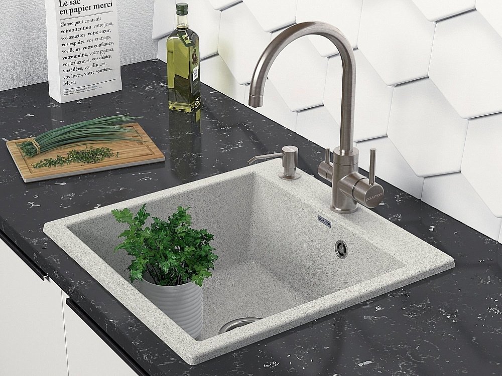 Смеситель для кухни Paulmark Essen Es213211-BS брашированная сталь купить в интернет-магазине сантехники Sanbest