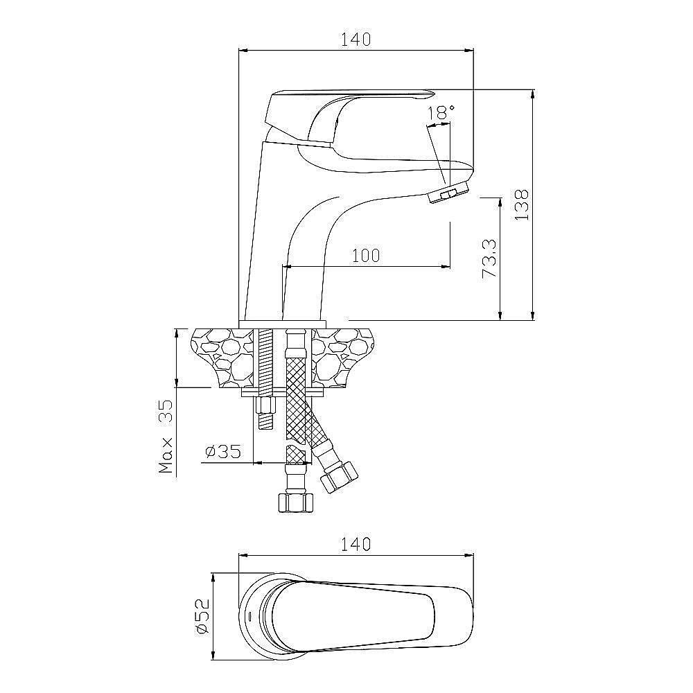 Смеситель для раковины Olive's Evora 33100EV купить в интернет-магазине сантехники Sanbest