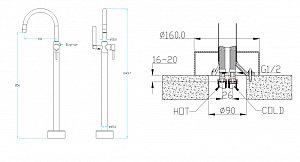 Смеситель для ванны Boheme Uno 469-WG белый/золото купить в интернет-магазине сантехники Sanbest