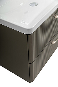 Тумба с раковиной Belbagno DUE 60 ручки в комплекте, оружейная сталь для ванной в интернет-магазине Sanbest