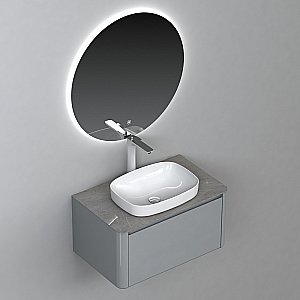 Тумба с раковиной Black&White Universe U915.800 серая для ванной в интернет-магазине Sanbest