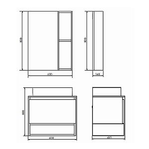 Зеркало со шкафом Comforty Прага 60 в ванную от интернет-магазине сантехники Sanbest