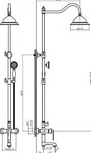 Душевая система Rush Flores FLG0835-5 золото купить в интернет-магазине сантехники Sanbest