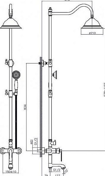 Душевая система Rush Flores FLG0835-5 золото купить в интернет-магазине сантехники Sanbest