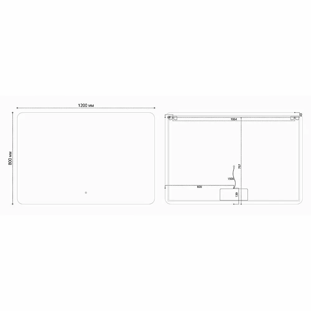 Зеркало LED Vincea VLM-3BE120-2 120×80 в ванную от интернет-магазине сантехники Sanbest