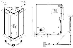 Душевой уголок Vincea Ultima 80х90 VSS-7UL8090CLGM стекло прозрачное/профиль вороненая сталь купить в интернет-магазине Sanbest
