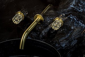 Смеситель для раковины Boheme ELEGANTE 152-2-MG-EL матовое золото купить в интернет-магазине сантехники Sanbest