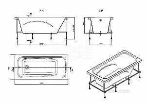Ванна Roca Line ZRU9302982 150х70 купить в интернет-магазине Sanbest