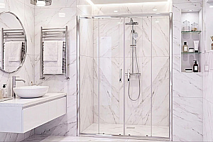 Душевая дверь Royal Bath TUDOR RB HT-T-CH 195 стекло прозрачное/профиль хром купить в интернет-магазине Sanbest